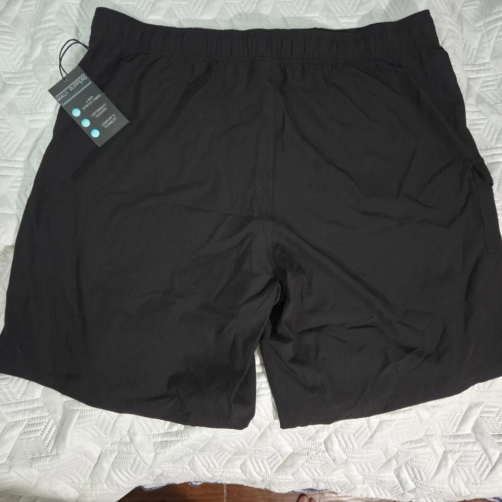 Maui Rippers Board Shorts Women 3X Black NEW 4Way Stretch Quick Dry Cargo Pocket